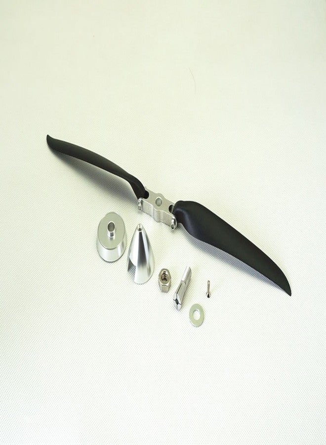 Viloga RC Plane Folding Propeller 10×6 inch w/Spinner Size D33×H30mm, and Motor Shaft Diameter φ3.17 with CNC Aluminum Alloy Spinner (10×6, Shaft Φ3.17) - Image 4